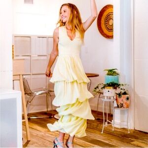 65# Zara Yellow Maxi Dress